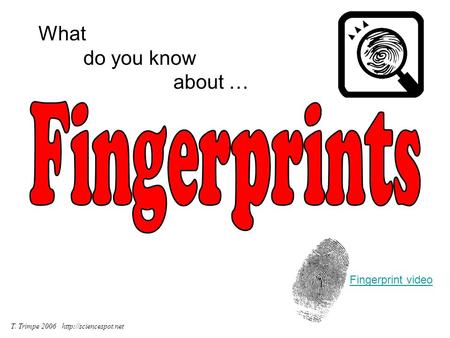 Fingerprints What do you know about … Fingerprint video