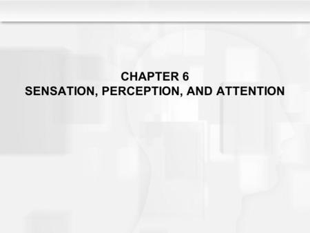 CHAPTER 6 SENSATION, PERCEPTION, AND ATTENTION