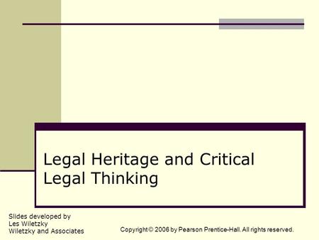 Legal Heritage and Critical Legal Thinking