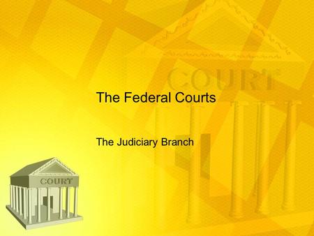 The Federal Courts The Judiciary Branch. Founders Intention and Constitutional Interpretation Founders wanted Courts to be strict constructionists: judges.