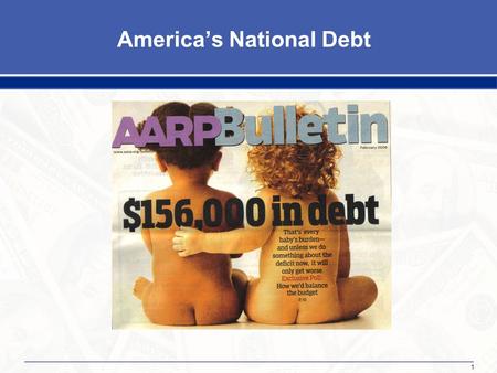 1 America’s National Debt. 2 Important Concepts What’s the difference between deficits and debt? Deficits: The annual imbalance between revenues and spending.