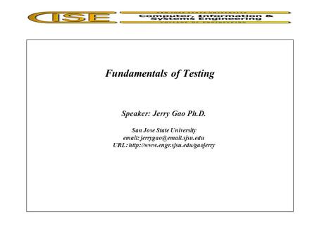 Fundamentals of Testing