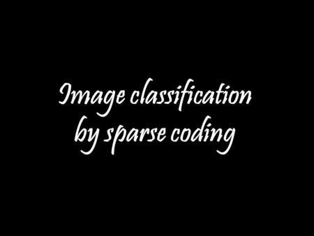 Image classification by sparse coding.