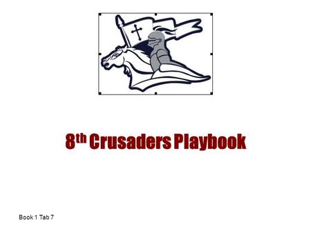 8 th Crusaders Playbook Book 1 Tab 7. Terminology Wingback = 2B Fullback = 3B Tailback = 4B Tight End = TE Split End = SE Blast = Lead Blockers Dive =
