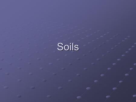Soils. Importance of Soils Plants grow in soils Plants convert solar energy into chemical energy and produce oxygen. Soil provides nutrition to plants.