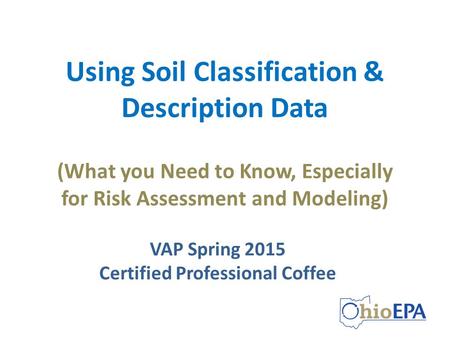 Using Soil Classification & Description Data