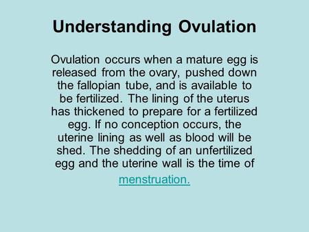 Understanding Ovulation