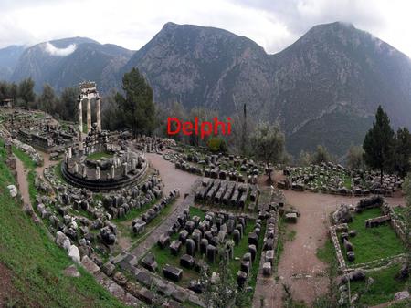 Delphi. Delphi was an ancient Greek city in which the most important oracle of ancient world was located.