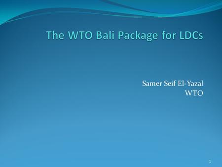 The WTO Bali Package for LDCs