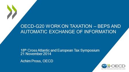 OECD-G20 work on taxation – BEPS and Automatic Exchange of Information