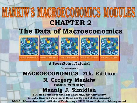 Chapter Two 1 ® CHAPTER 2 The Data of Macroeconomics A PowerPoint  Tutorial To Accompany MACROECONOMICS, 7th. Edition N. Gregory Mankiw Tutorial written.