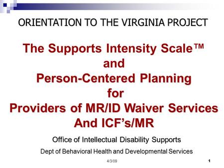 The Supports Intensity Scale™ and Person-Centered Planning for