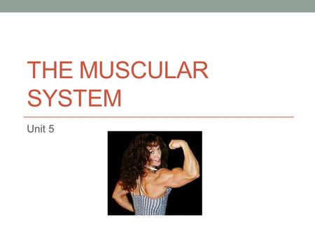 The Muscular System Unit 5.