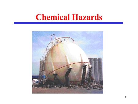 1 Chemical Hazards. 2 Purpose of Lectures on Chemical Safety To understand the hazardous properties of chemicals prior to their use. To transport / handle.
