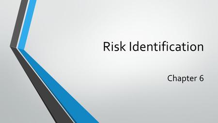 Risk Identification Chapter 6.