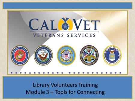 Library Volunteers Training Module 3 – Tools for Connecting.