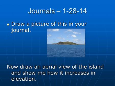 Journals – Draw a picture of this in your journal.