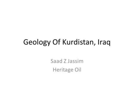 Geology Of Kurdistan, Iraq