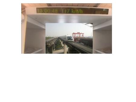 This is a video that shows the acceleration of the MagLev train in Shanghai, China. It is currently the fastest train in the world (it has been tested.