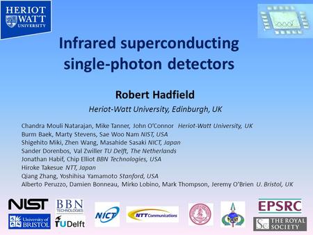 Infrared superconducting single-photon detectors