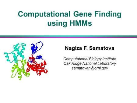 Computational Gene Finding using HMMs