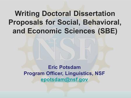 Nsf dissertation improvement grant cultural anthropology