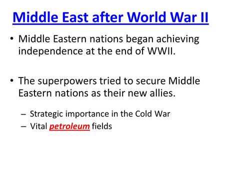 Middle East after World War II