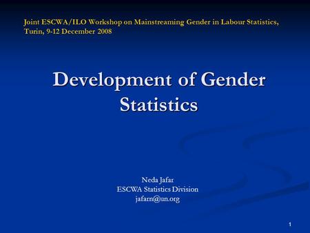 Development of Gender Statistics