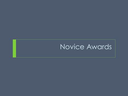 Novice Awards. 1 st Disc Commendations Iraq Ecuador Saudi Arabia Russian Federation.