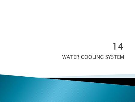 WATER COOLING SYSTEM.  The water cooling system for a slow speed diesel engine consists of two separate circuits: one for cooling the cylinder jackets,