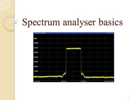 Spectrum analyser basics Spectrum analyser basics 1.