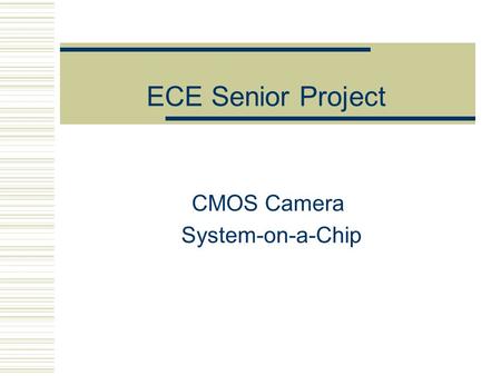 CMOS Camera System-on-a-Chip