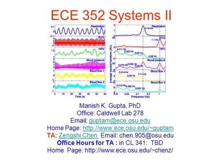 ECE 352 Systems II Manish K. Gupta, PhD Office: Caldwell Lab 278   Home Page: