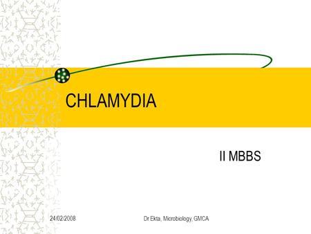 24/02/2008Dr Ekta, Microbiology, GMCA CHLAMYDIA II MBBS.