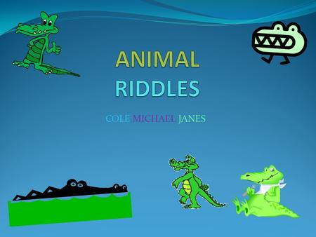 COLE MICHAEL JANES I’m green 0r black. I have a long tail. I eat meat. What am I ? A.crocodile B. turtle C. Tiger.