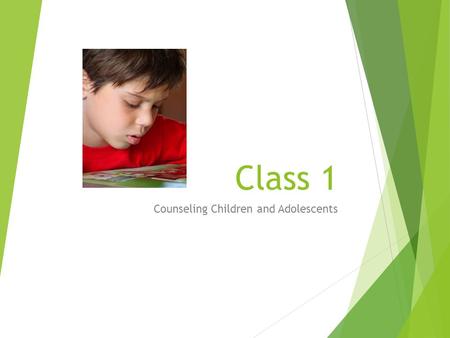 Counseling Children and Adolescents