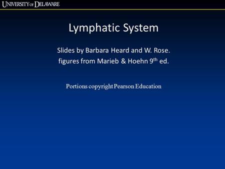 Lymphatic System Slides by Barbara Heard and W. Rose.