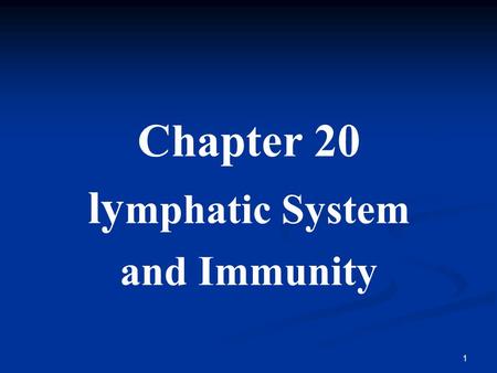 1 Chapter 20 ly mphatic System and Immunity. 2 Introduction Network of vessels - Transport body fluids Network of vessels - Transport body fluids Lymphatic.