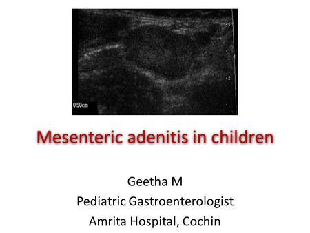 Mesenteric adenitis in children