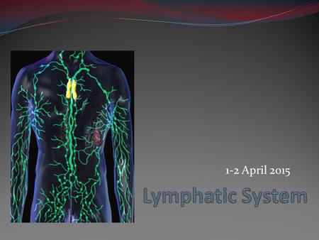 1-2 April 2015. Lymphatic System Function The lymphatic system consists of two main parts, each with different functions: 1. Lymphatic vessels collect.