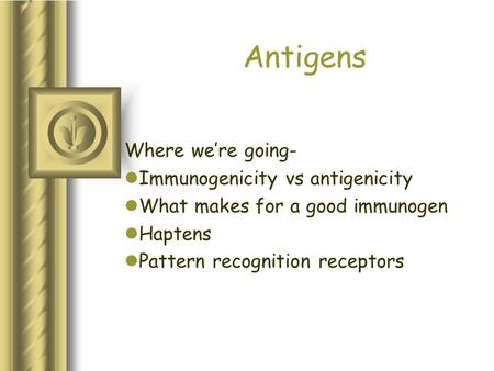 Antigens Where we’re going- Immunogenicity vs antigenicity