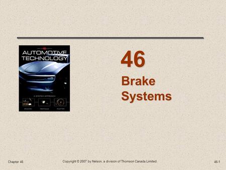 46 Brake Systems Chapter 46.