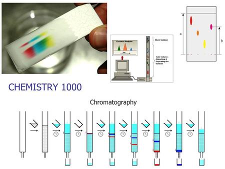 Chromatography CHEMISTRY 1000. 2 Chromatography Chromatography is a technique for separating species based on physical or chemical properties. Usually.