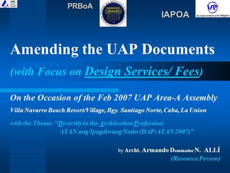 Amending the UAP Documents
