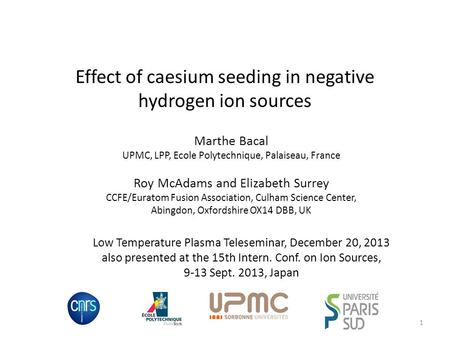 Effect of caesium seeding in negative hydrogen ion sources
