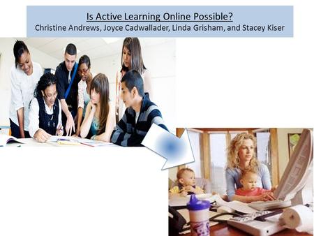 Is Active Learning Online Possible? Christine Andrews, Joyce Cadwallader, Linda Grisham, and Stacey Kiser.