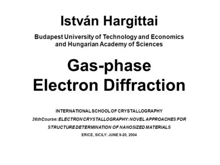 Gas-phase Electron Diffraction