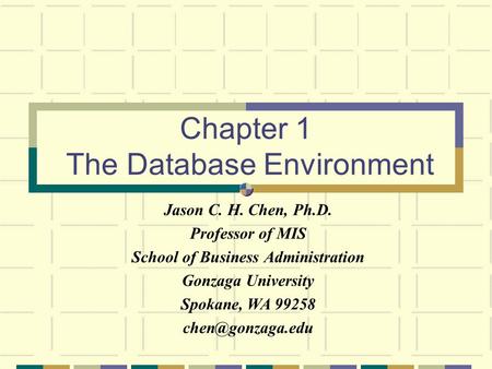 Chapter 1 The Database Environment