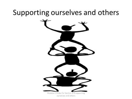 Module 2 Slides for Section 2.4 supporting ourselves and others Supporting ourselves and others.