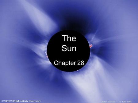 The Sun Chapter 28. Basic Properties Composition of sun 0.8% 70% 28% 0.3% 0.2%
